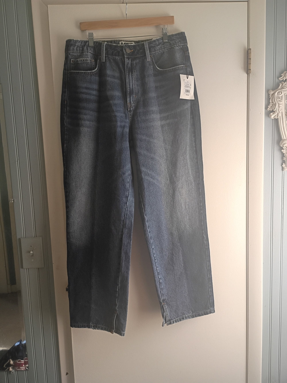Target Women's Straight-Leg Split-hem Jeans in Dark Indigo Wash